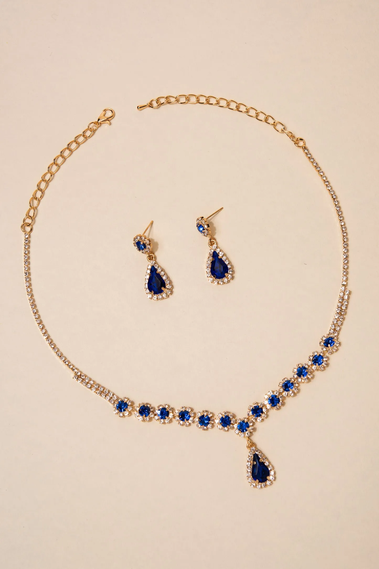 Elegant Gabby Flower Stones & Teardrop Pendant Necklace Set – Stunning Jewelry for Any Occasion