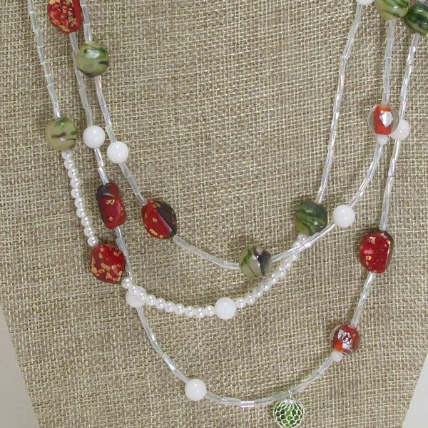 Gabor Christmas Beaded Necklace