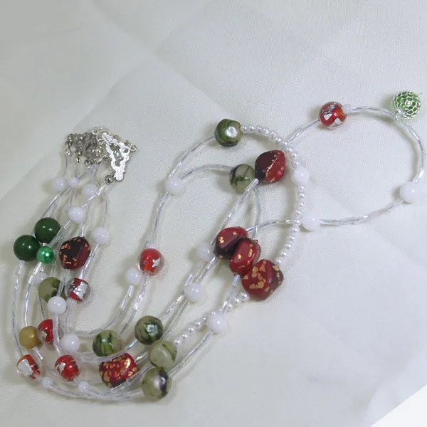 Gabor Christmas Beaded Necklace