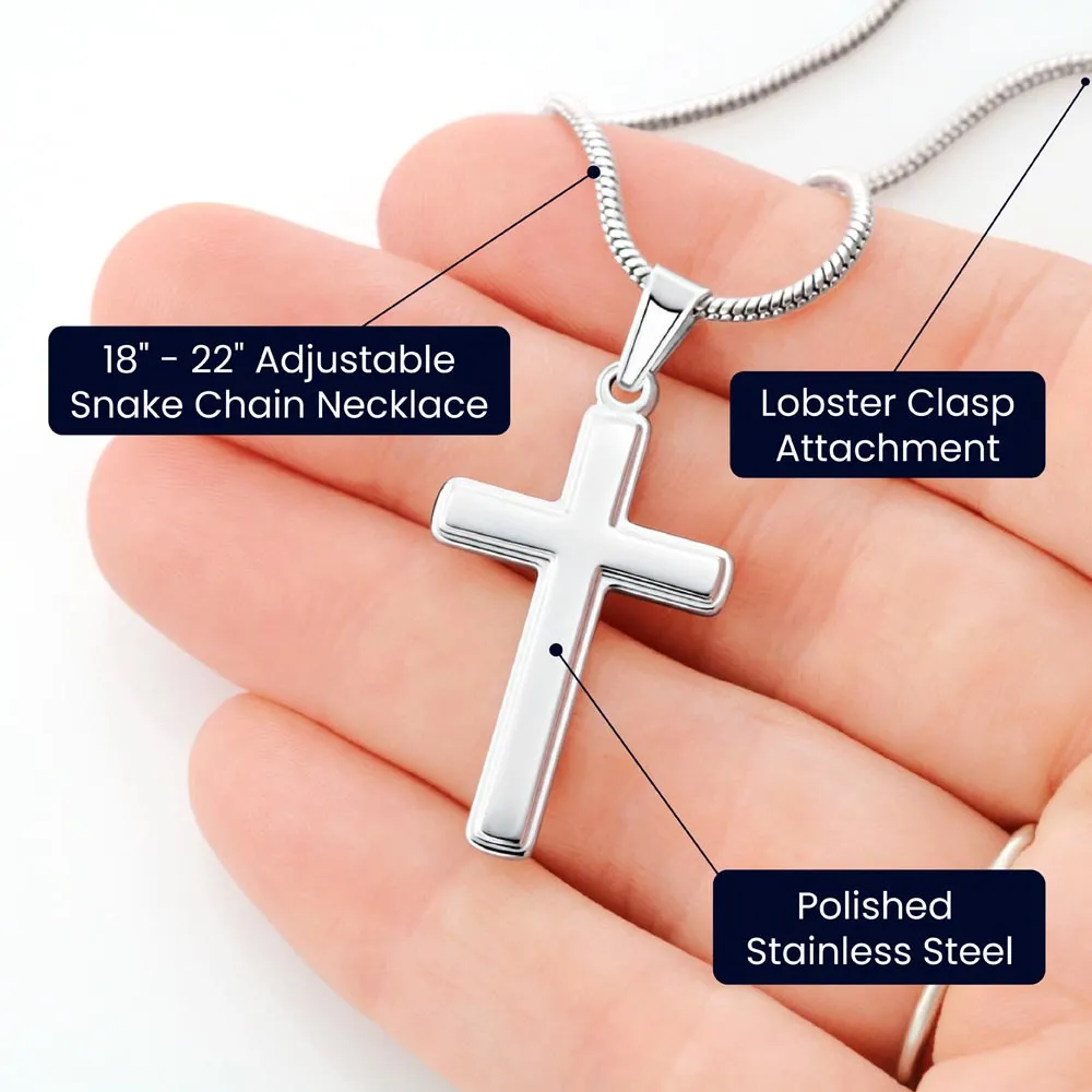 Gift For Granddaughter, Confirmation or Baptism Embrace the Greatness Stainless Steel Cross Necklace