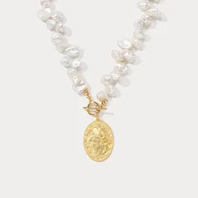 Goddess Coin Pearl Necklace