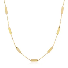 Gold Bar Chain Necklace