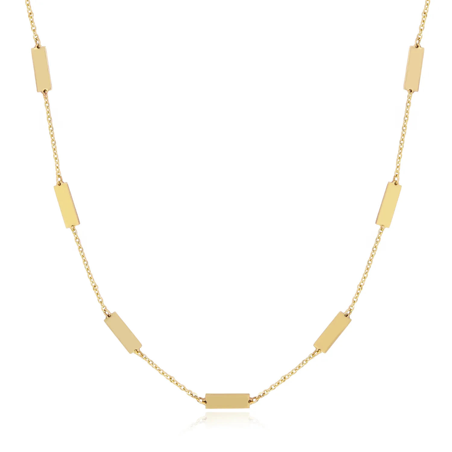 Gold Bar Chain Necklace