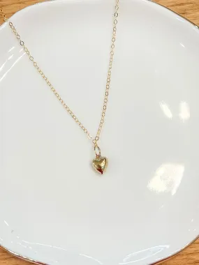 Gold Filled Puffy Heart Necklace