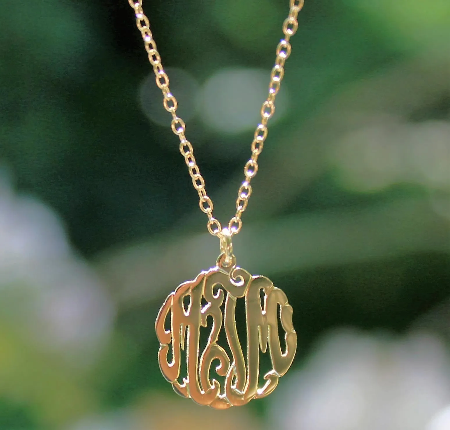 Gold Mini Monogram Necklace