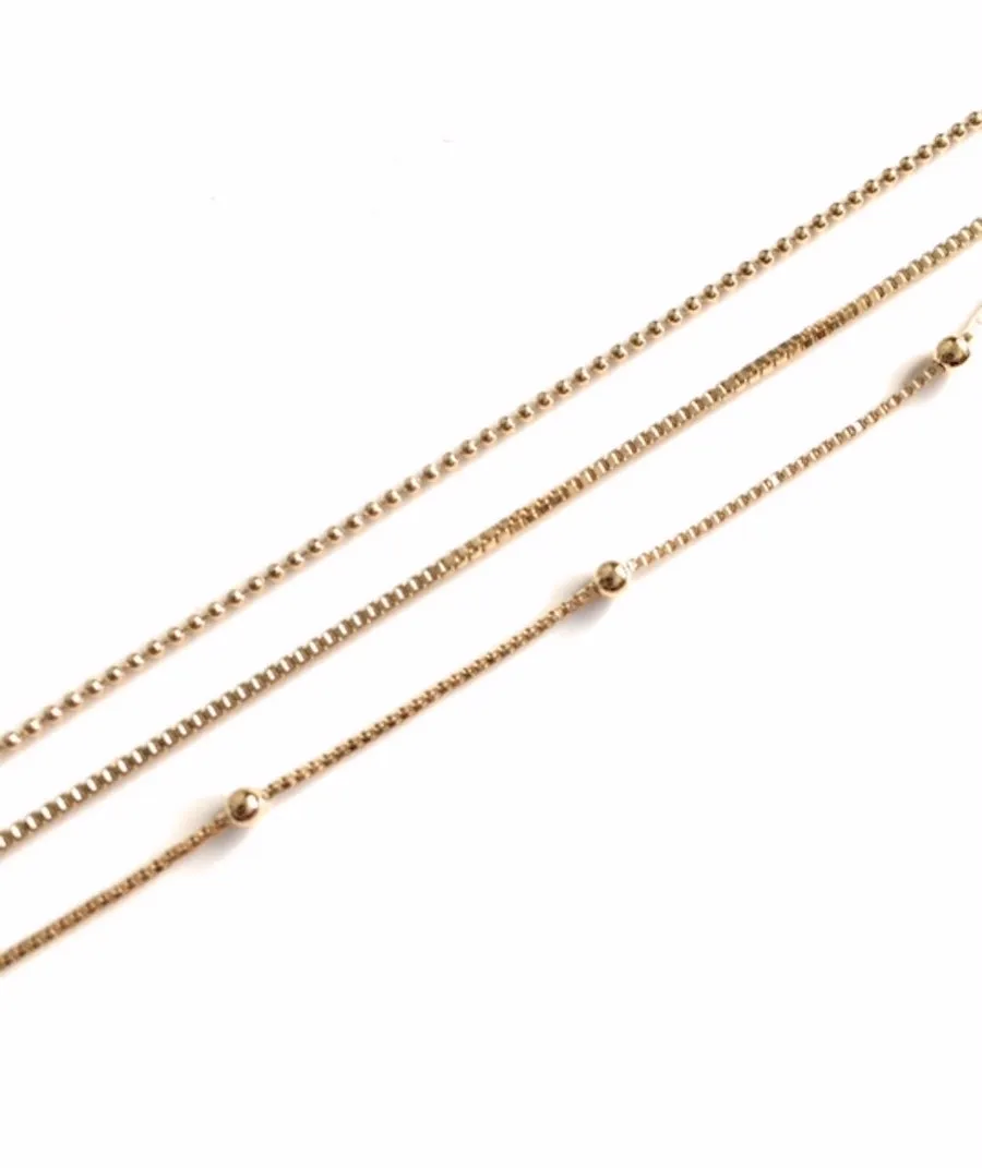 Gold Triple Layer Chain Necklace