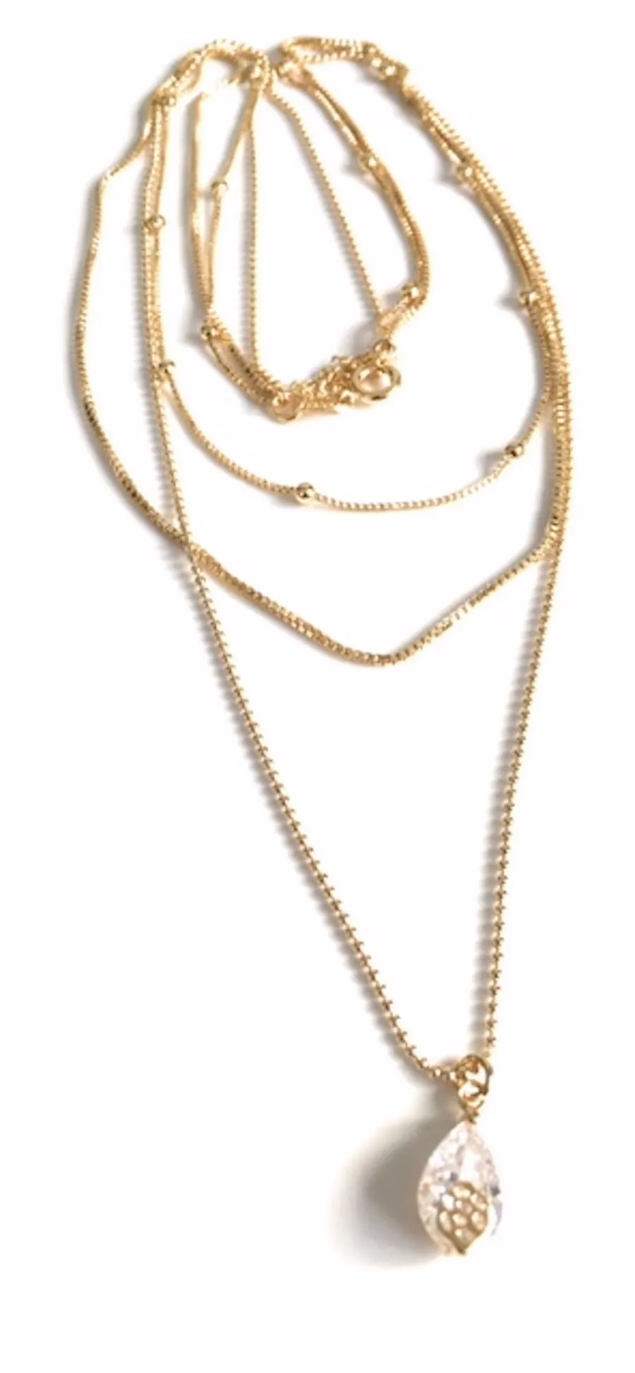 Gold Triple Layer Chain Necklace