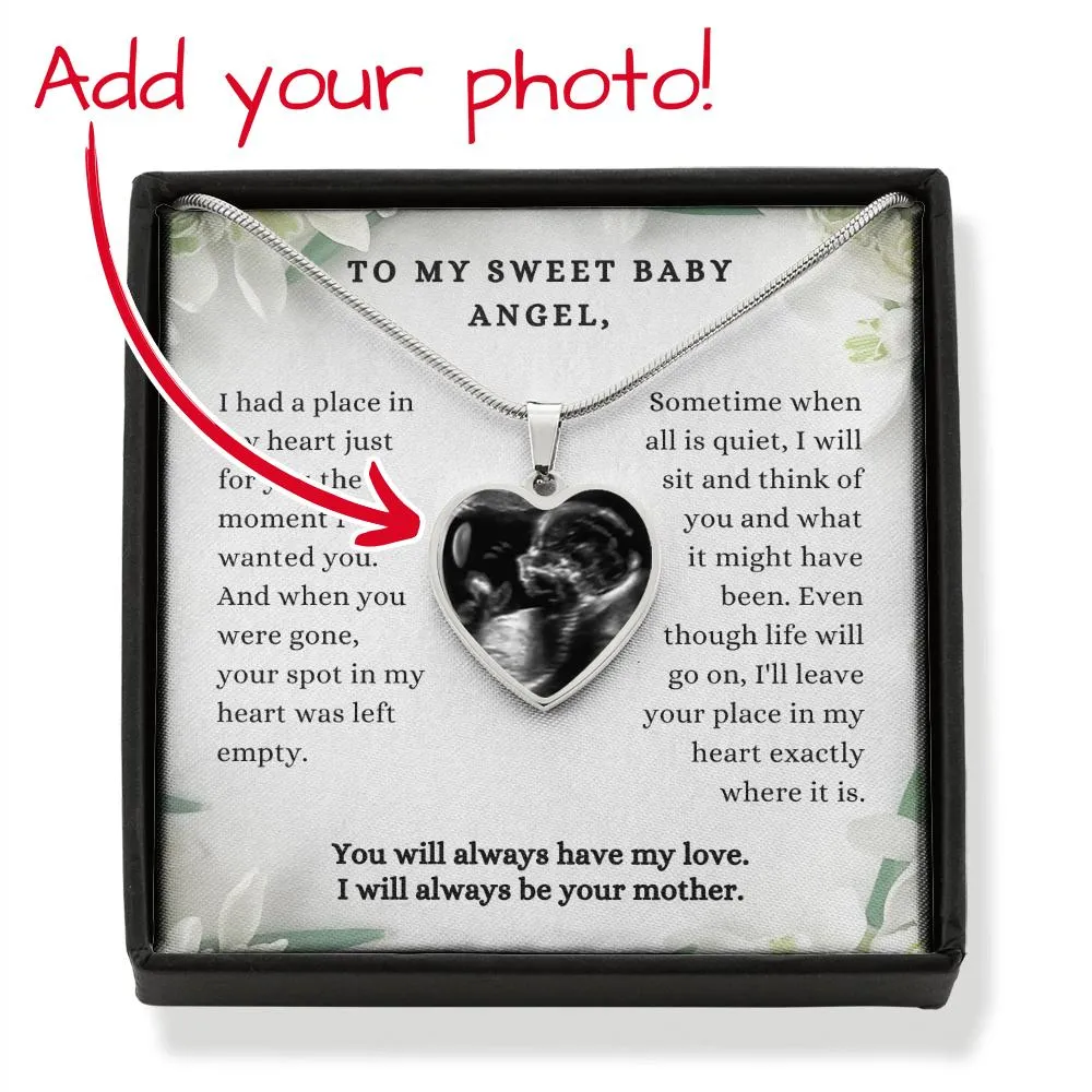 Infant Loss Miscarriage Keepsake Jewelry Baby Ultrasound Photo Pendant Necklace