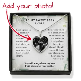 Infant Loss Miscarriage Keepsake Jewelry Baby Ultrasound Photo Pendant Necklace