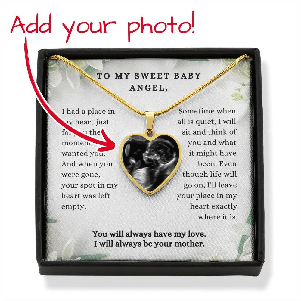 Infant Loss Miscarriage Keepsake Jewelry Baby Ultrasound Photo Pendant Necklace