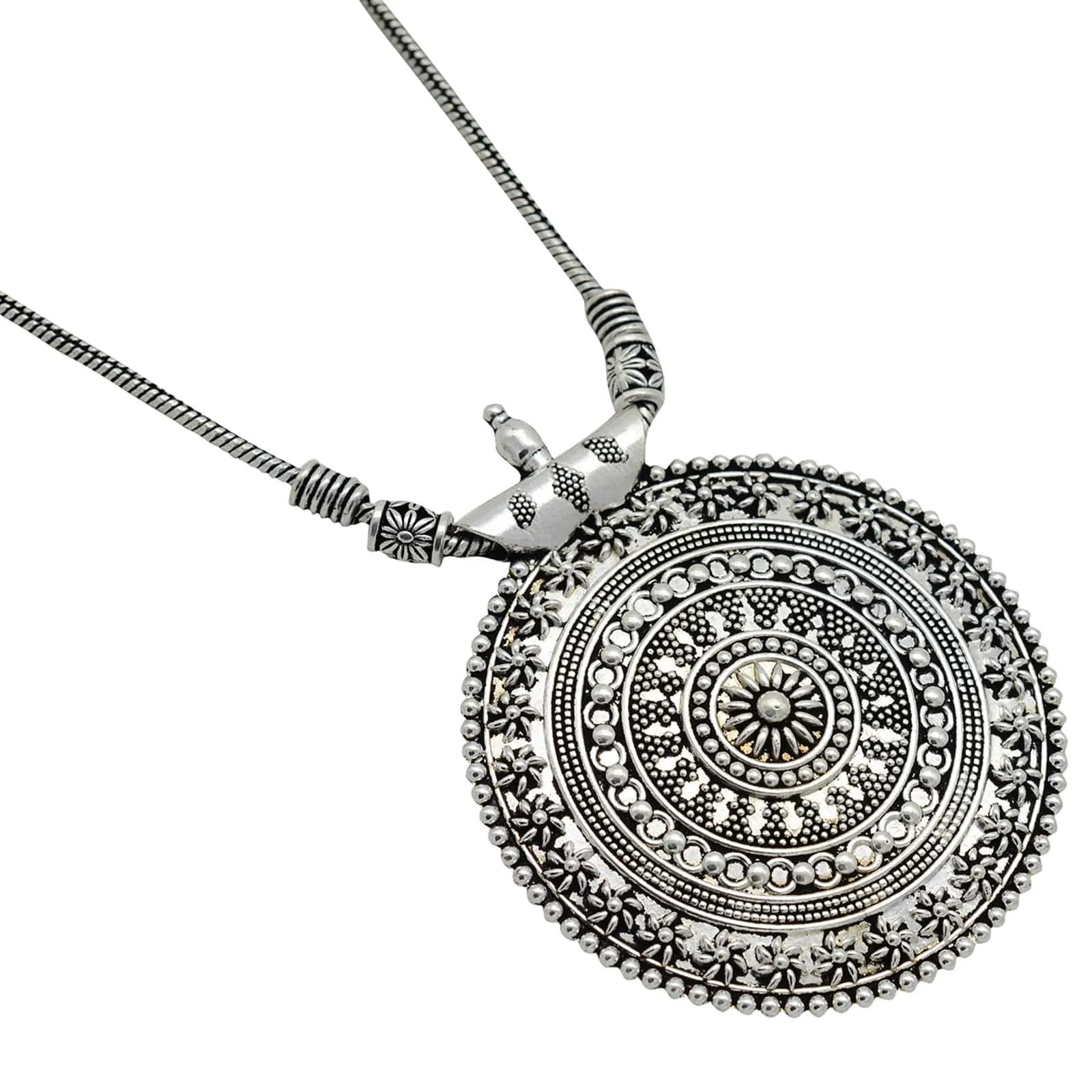 Ishya Silver Oxidized Necklace