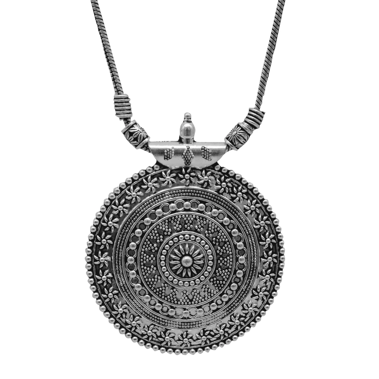 Ishya Silver Oxidized Necklace