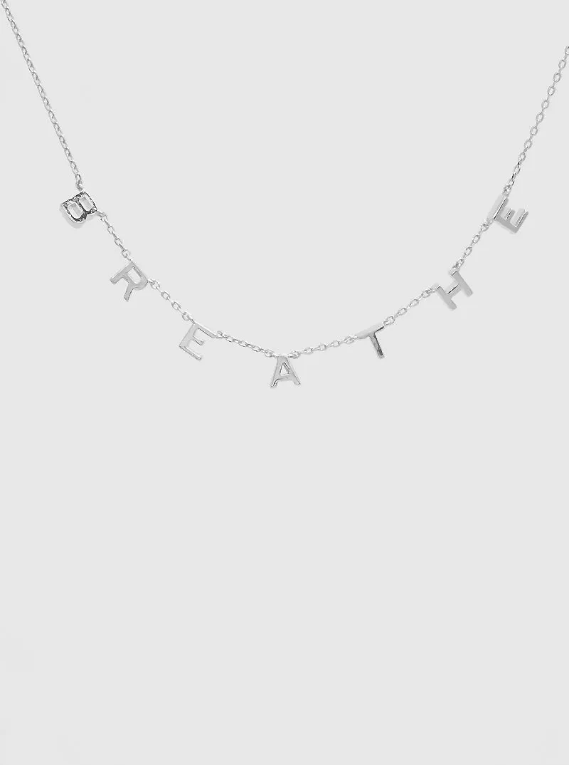 Just Breathe Silver Necklace