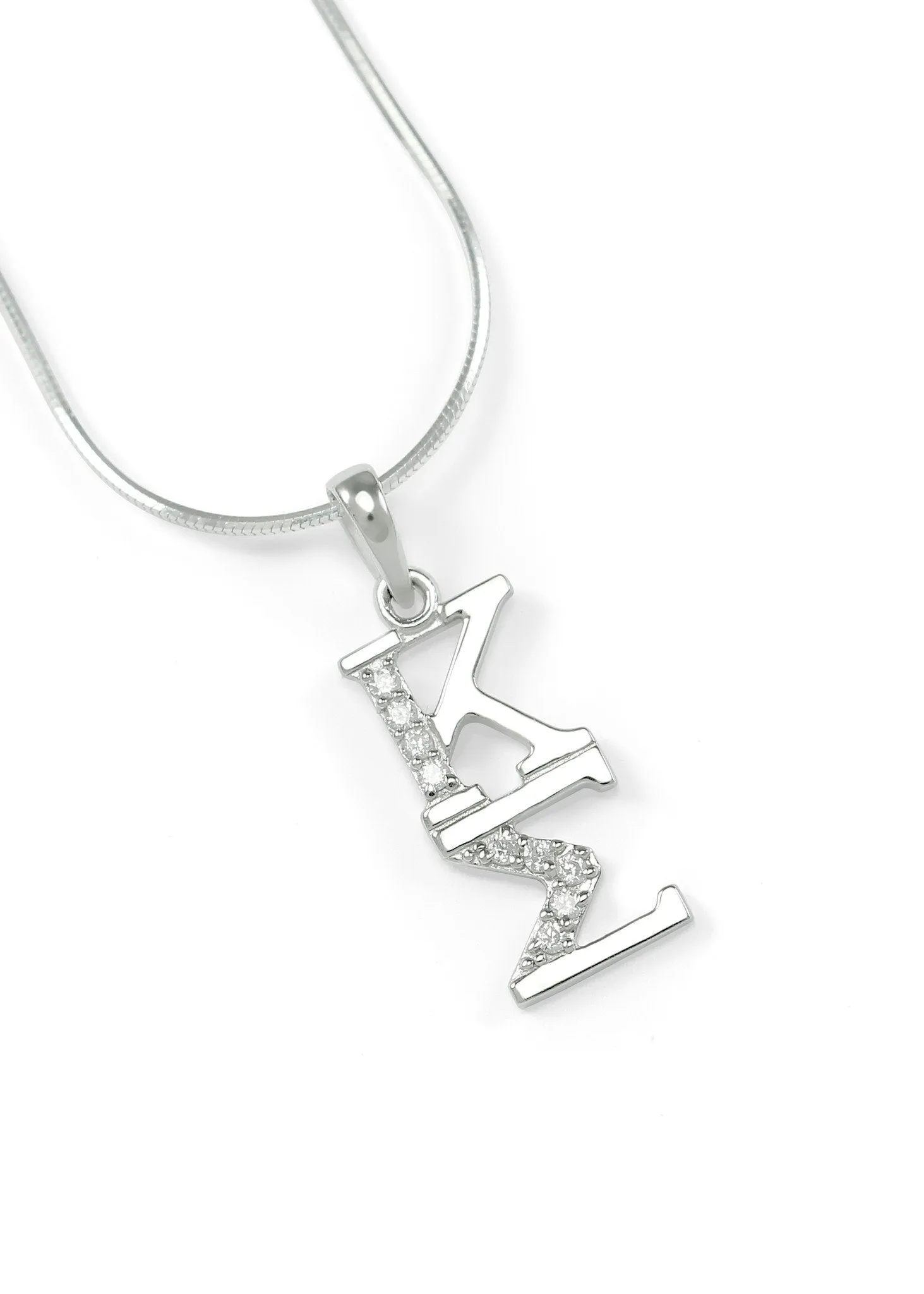 Kappa Sigma sterling silver lavaliere with simulated diamonds