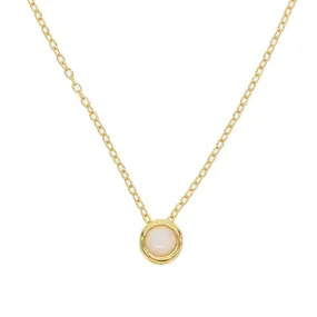 Lady Opal Gold Color Dainty Necklace - 925 Sterling Silver