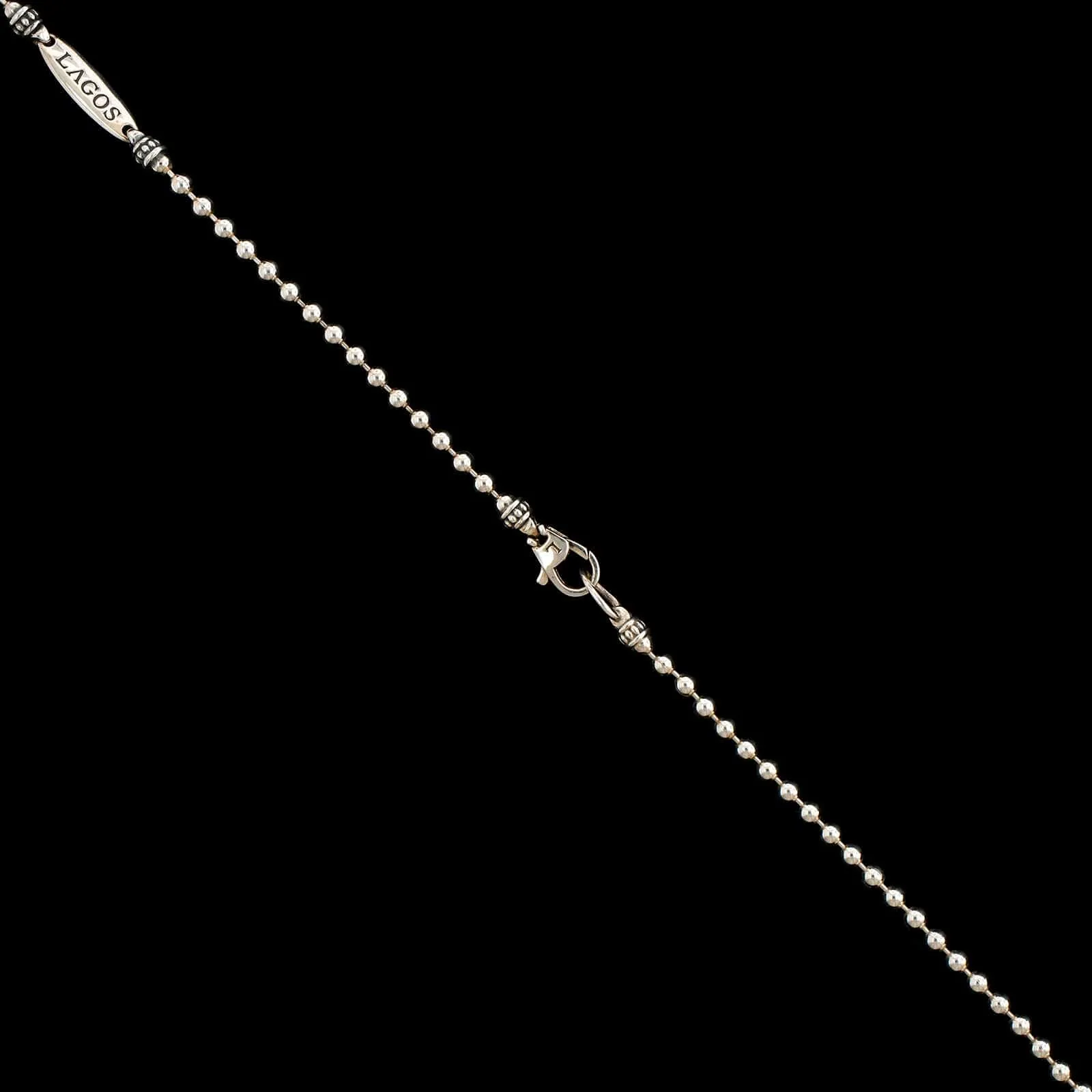 Lagos Sterling Silver Estate Diamond Caviar Spark Pendant Necklace