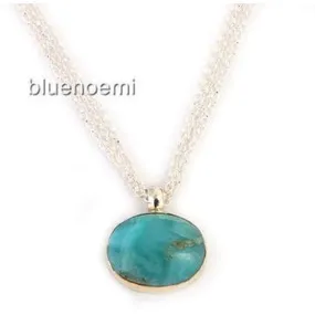 Larimar sterling silver 925 necklace 9 carat gold pendant Israeli jewelry