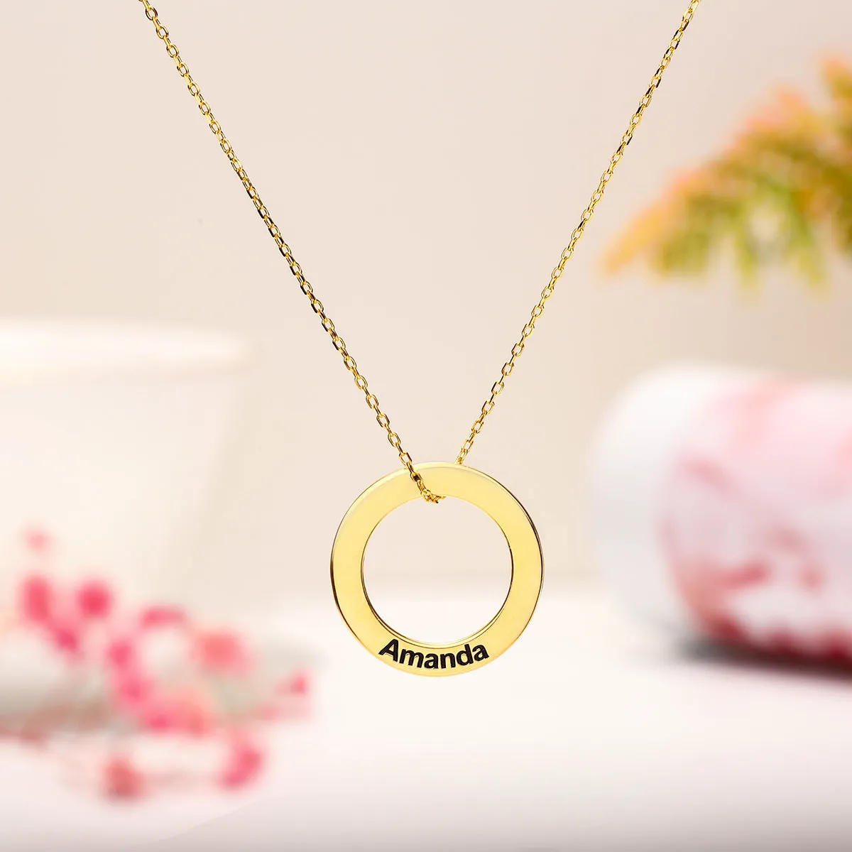 Linked Circle Custom Name Necklace