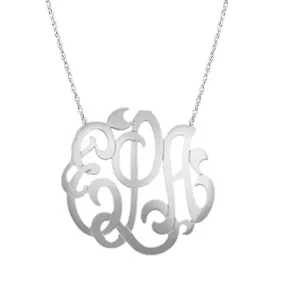 Medium/Large Sterling Silver Freeform Monogram Necklace