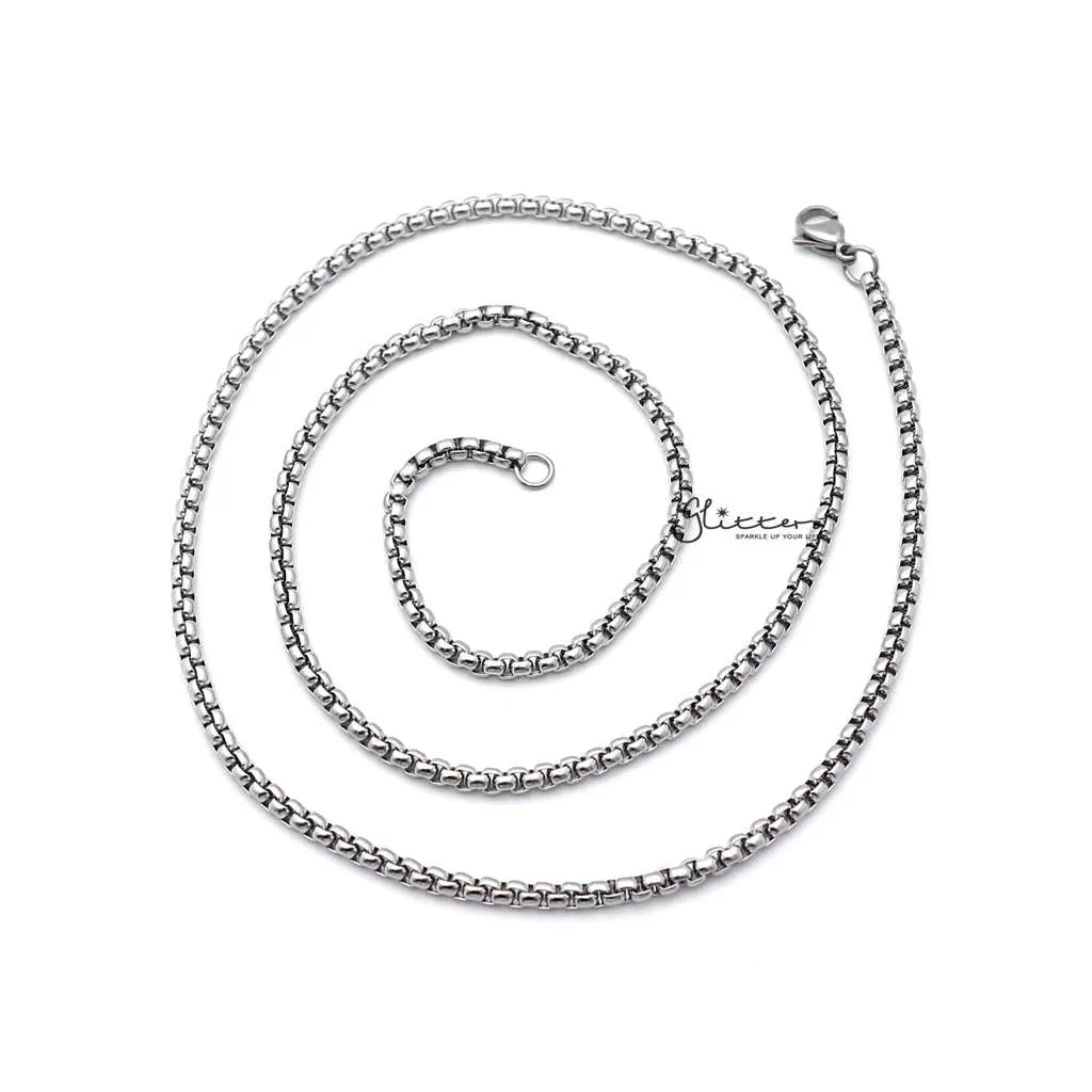 Men's Stainless Steel Classic Rolo Cable Chain Necklaces - 3mm width | 61cm length