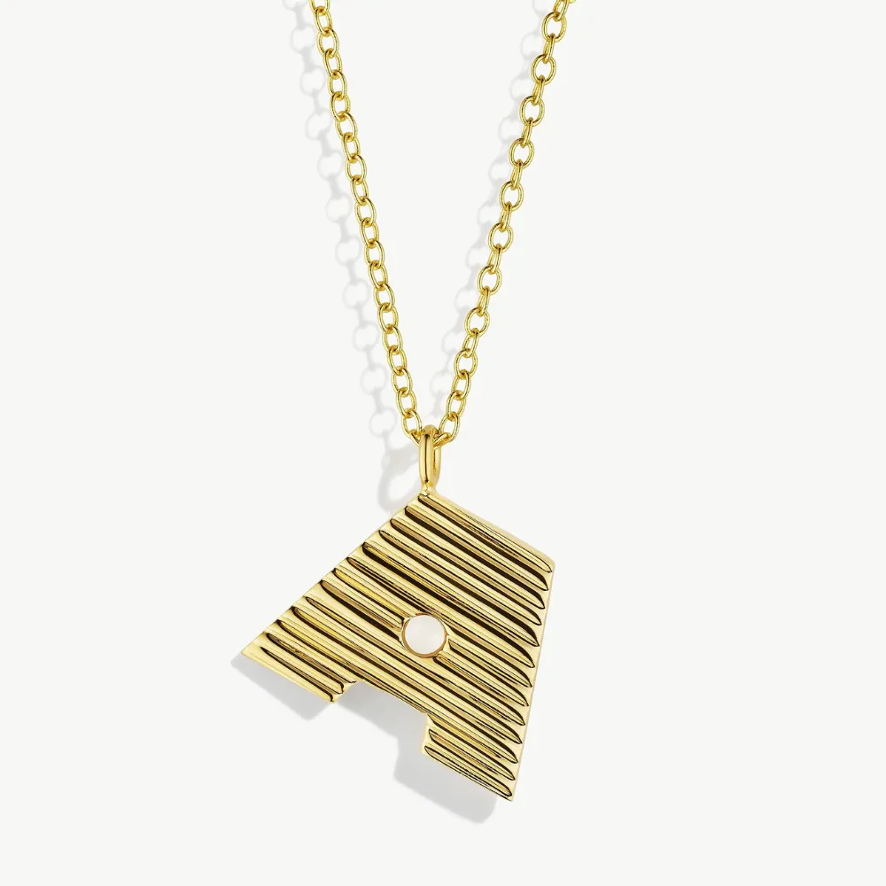 Meta Initial Necklace