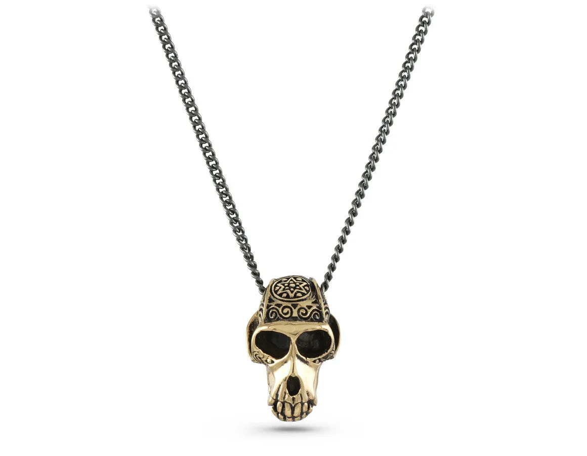 Monkey Skull Necklace - Bronze