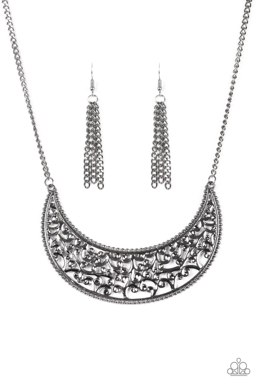 Moroccan Moon Black Necklace Set