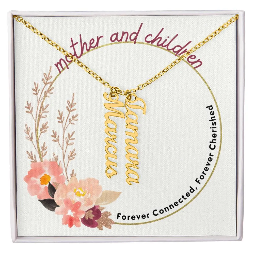 Mother And Children, Forever Connected Custom Multi Children Name Necklace