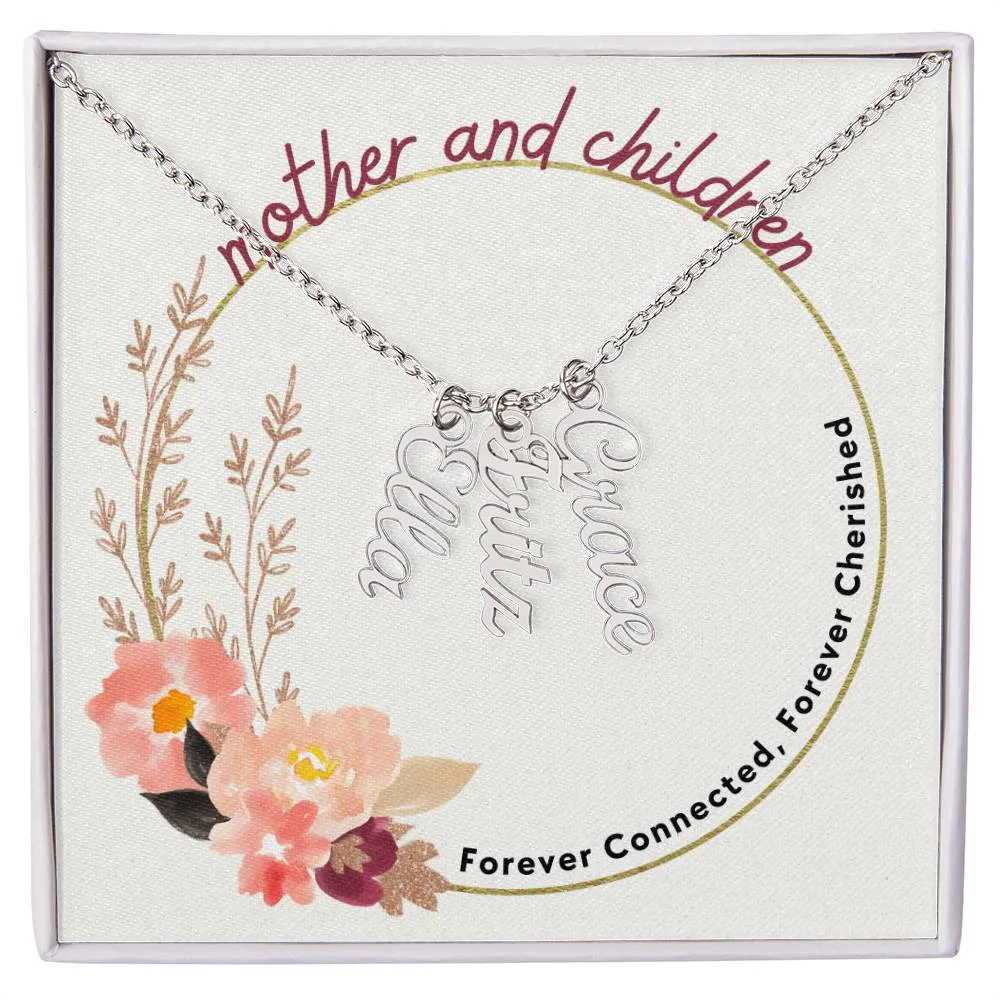 Mother And Children, Forever Connected Custom Multi Children Name Necklace