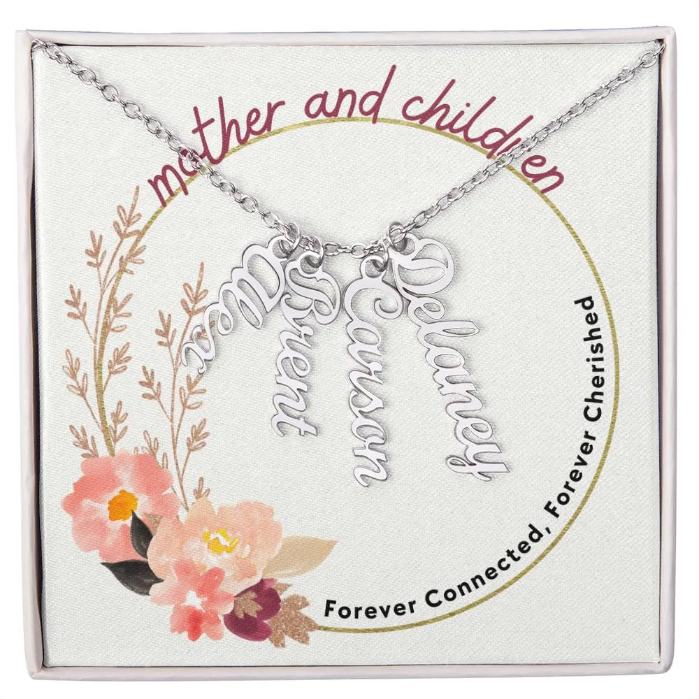 Mother And Children, Forever Connected Custom Multi Children Name Necklace