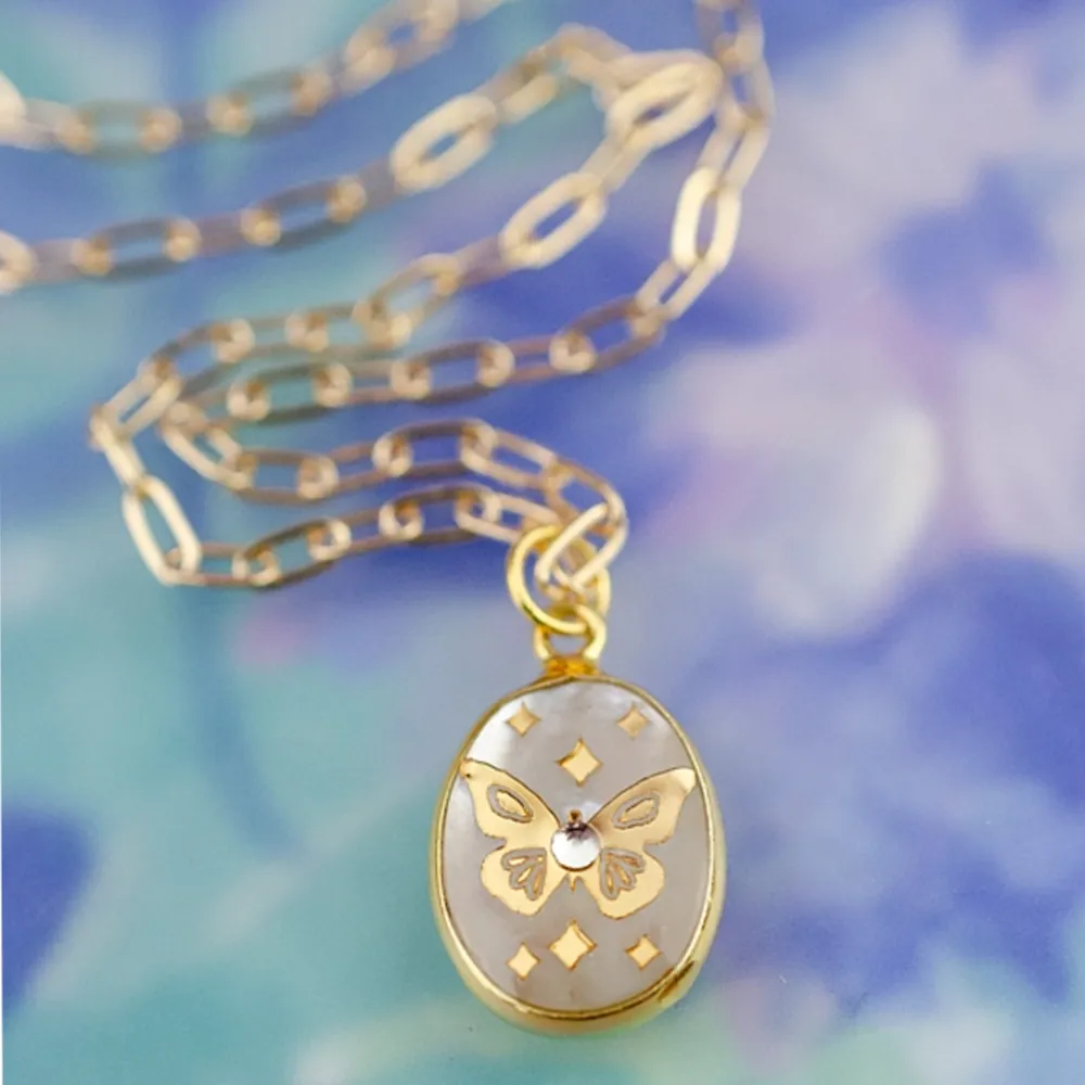 Mother of Pearl Butterfly Necklace