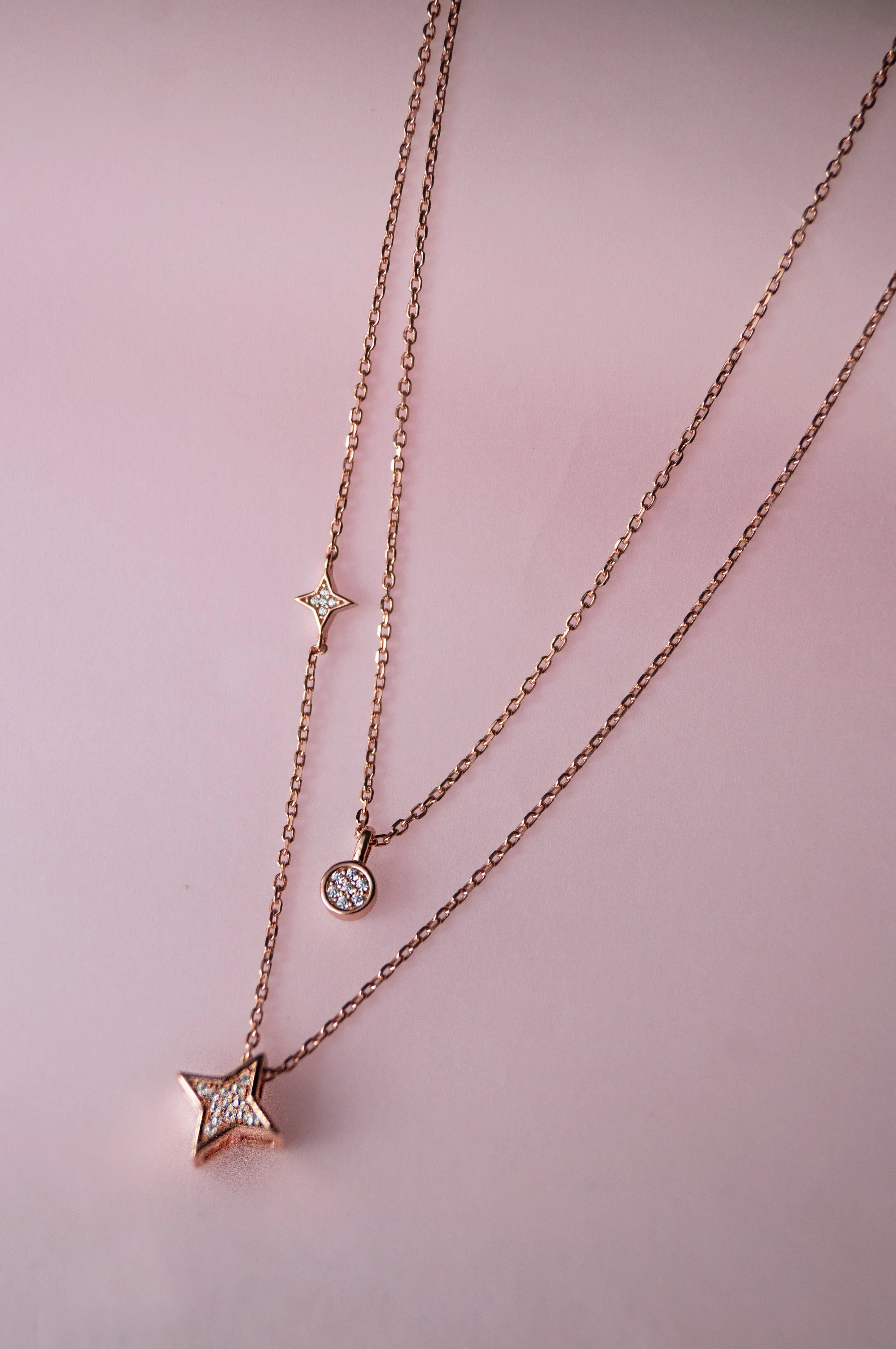 Multilayer Layer Starry Trail Sterling Silver Necklace