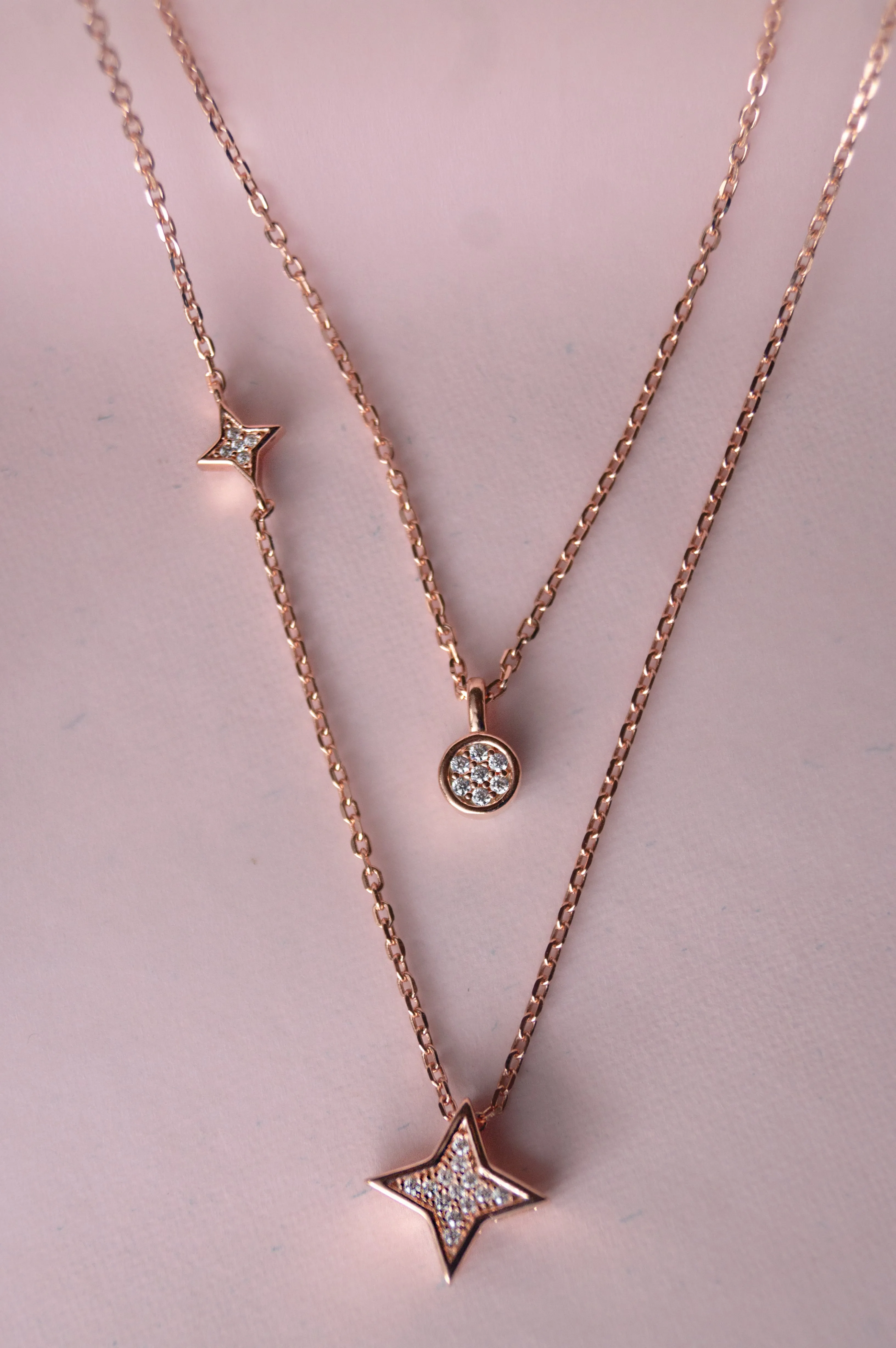 Multilayer Layer Starry Trail Sterling Silver Necklace