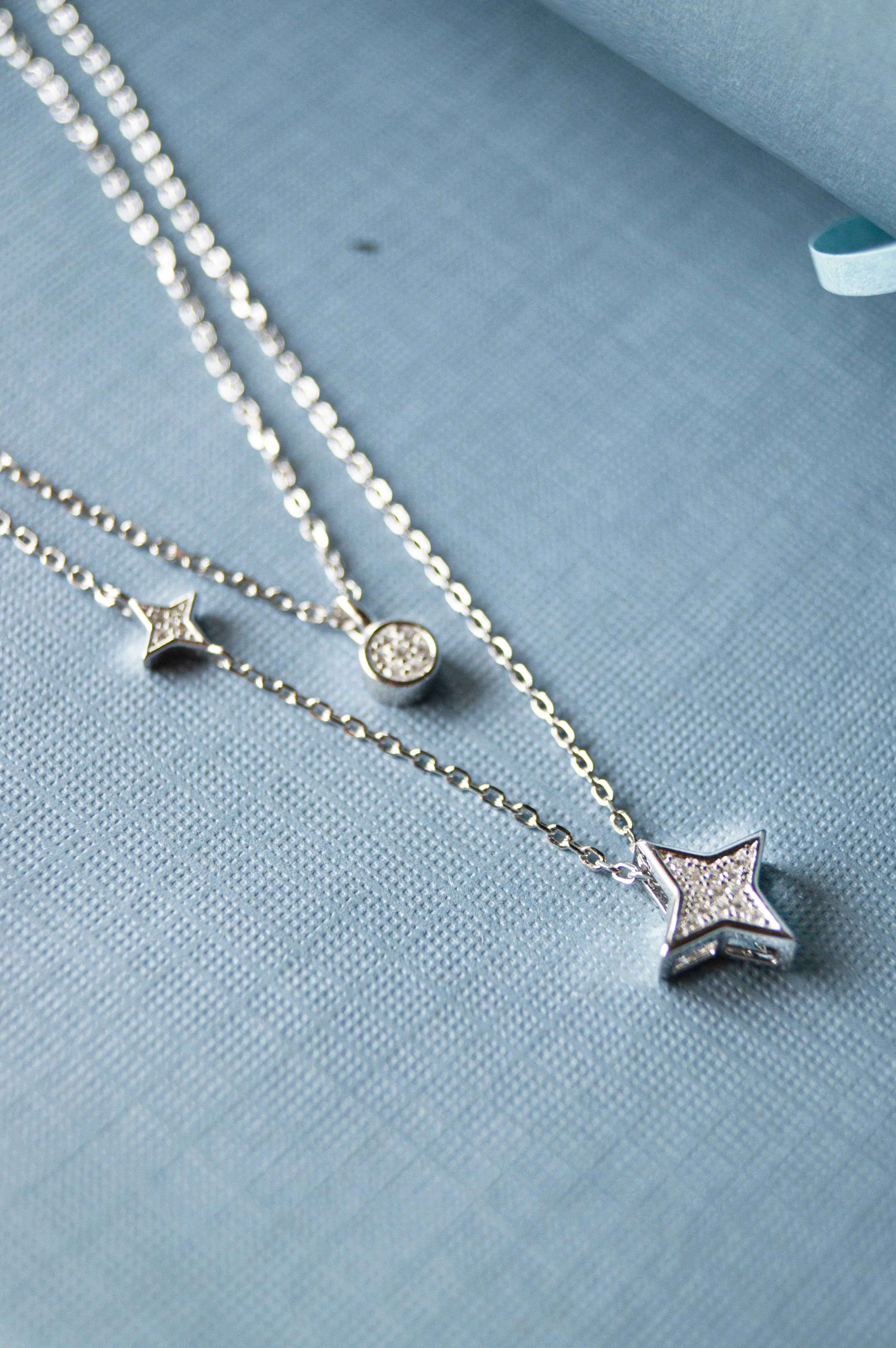 Multilayer Layer Starry Trail Sterling Silver Necklace