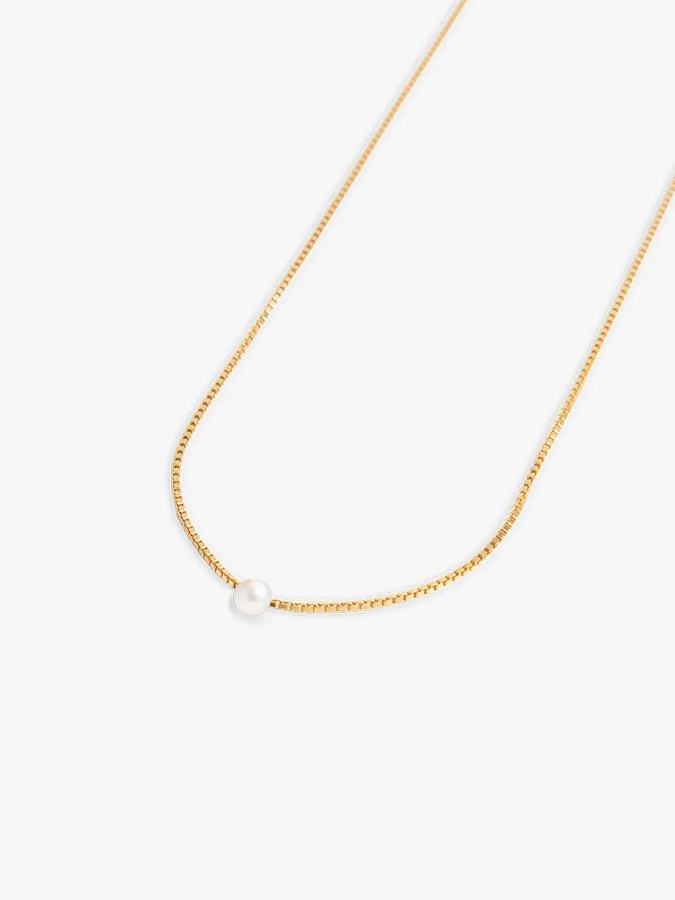 Necklace Facet Square Pearl