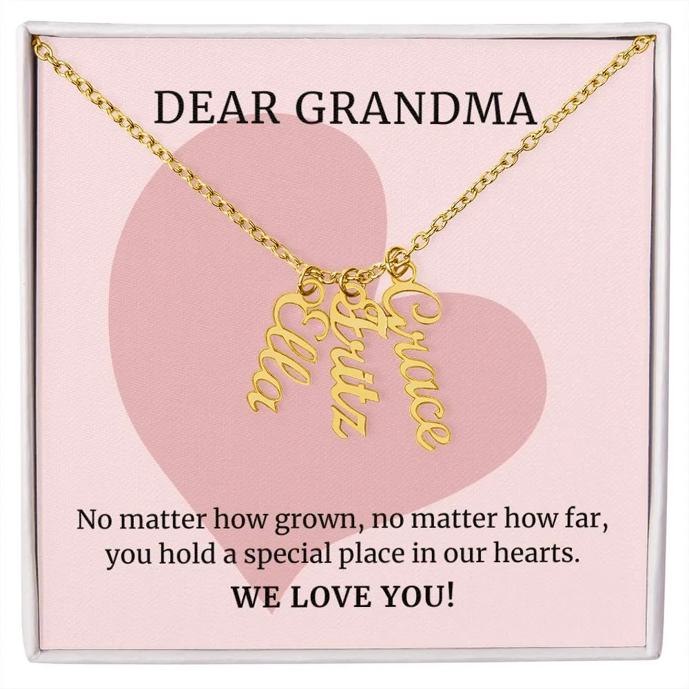 No Matter How Grown, To Grandma Gift, Custom Multi Grandchildren Name Necklace