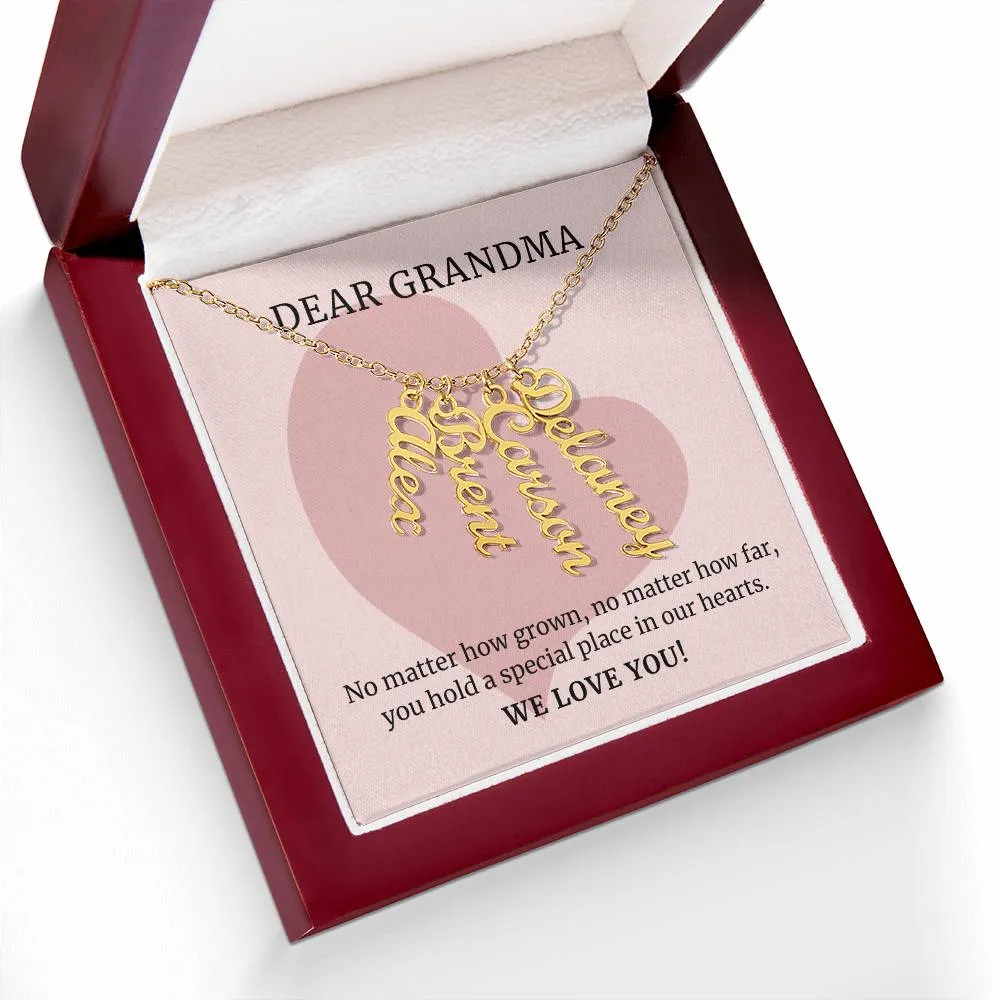 No Matter How Grown, To Grandma Gift, Custom Multi Grandchildren Name Necklace