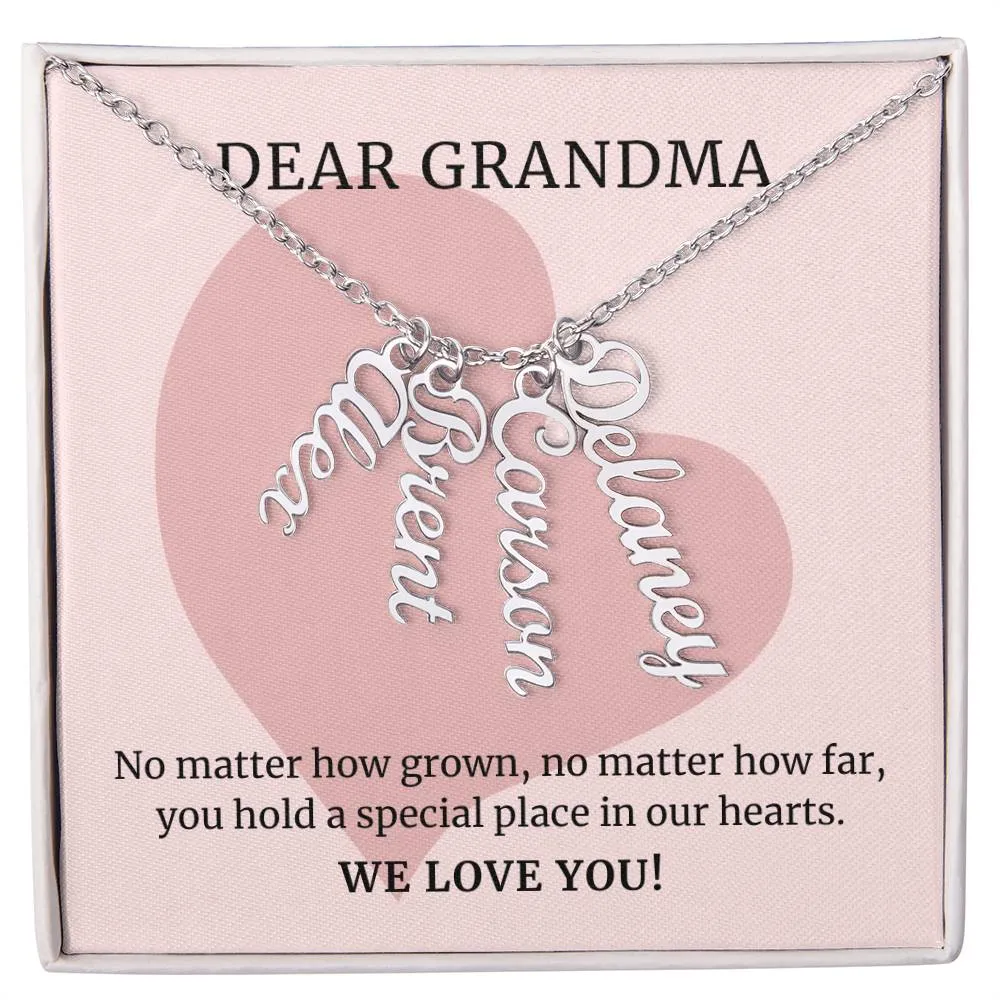 No Matter How Grown, To Grandma Gift, Custom Multi Grandchildren Name Necklace