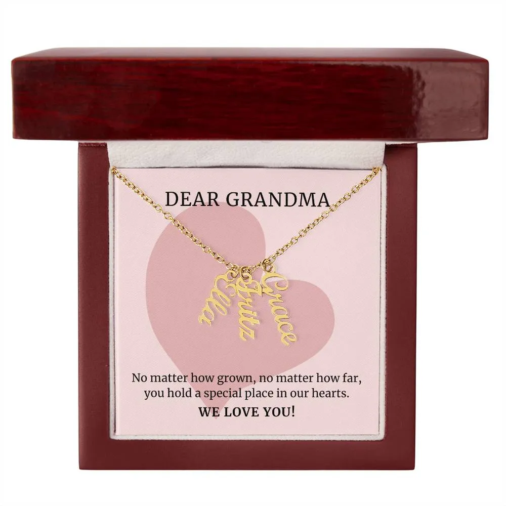 No Matter How Grown, To Grandma Gift, Custom Multi Grandchildren Name Necklace