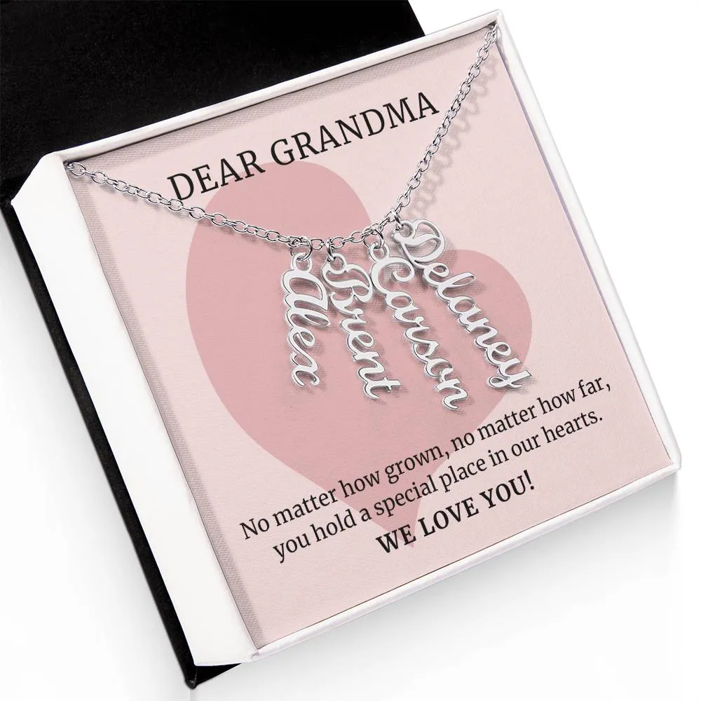 No Matter How Grown, To Grandma Gift, Custom Multi Grandchildren Name Necklace