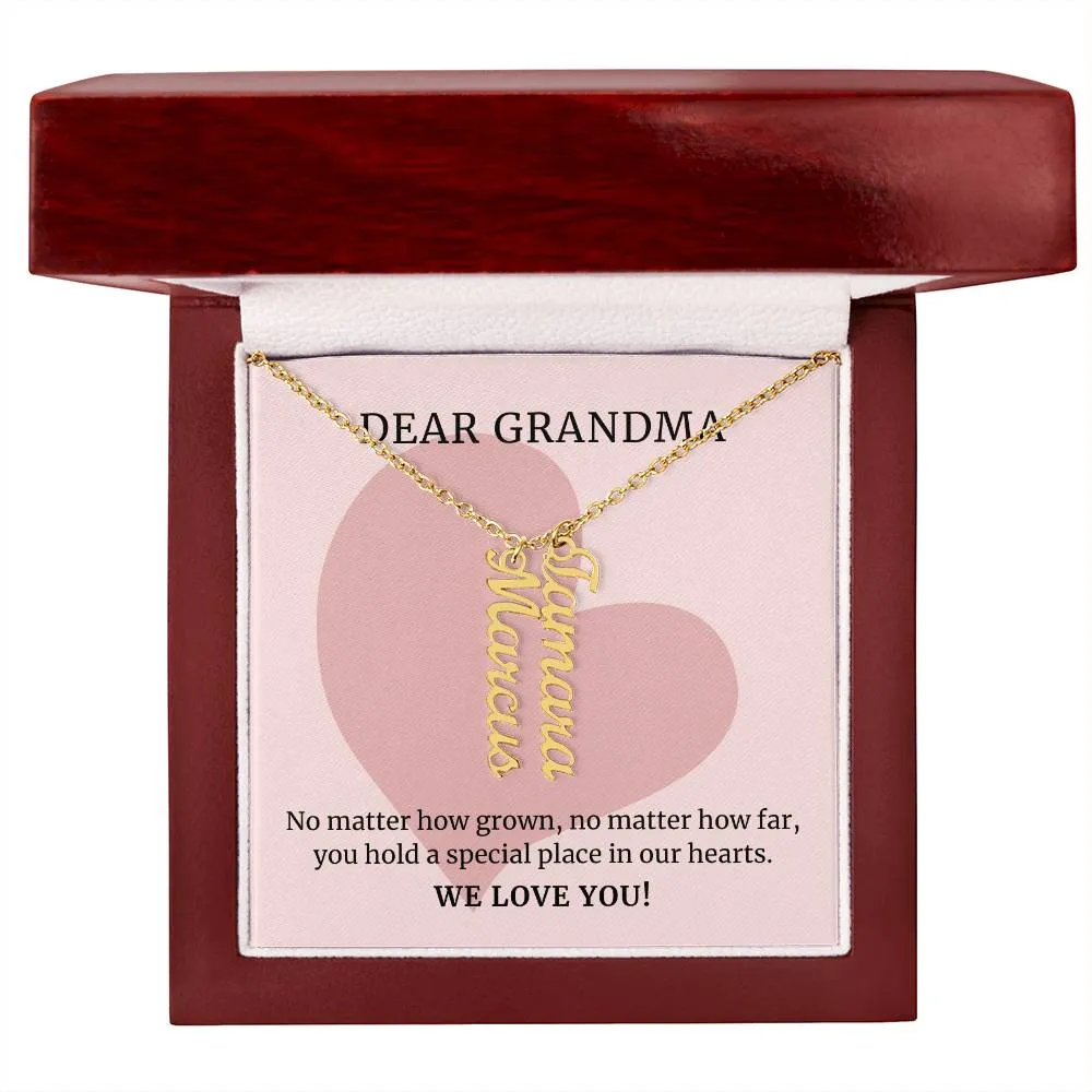 No Matter How Grown, To Grandma Gift, Custom Multi Grandchildren Name Necklace