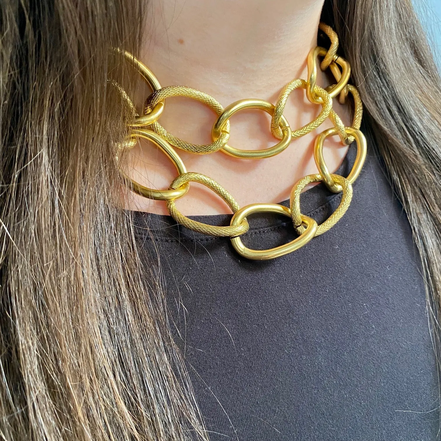 Oversized links layered Necklace