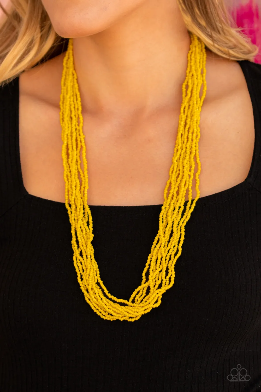 Paparazzi Congo Colada - Yellow Seed Beads Necklace