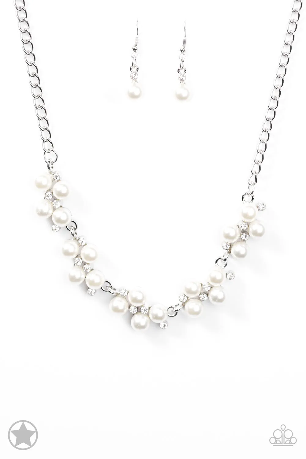 Paparazzi Love Story - White Pearl Short Necklace Blockbuster