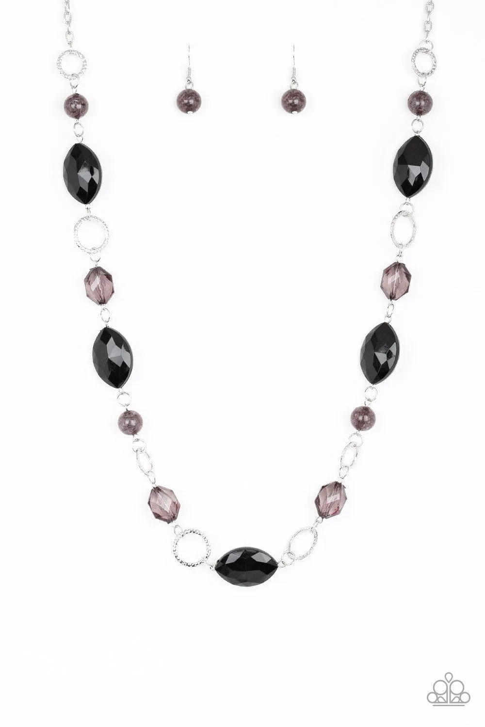 Paparazzi Necklace ~ Shimmer Simmer - Black Paparazzi Necklace