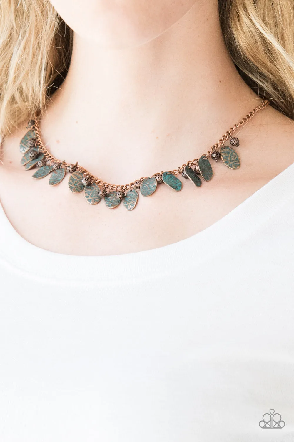 Paparazzi Vintage Gardens Copper Necklace Set