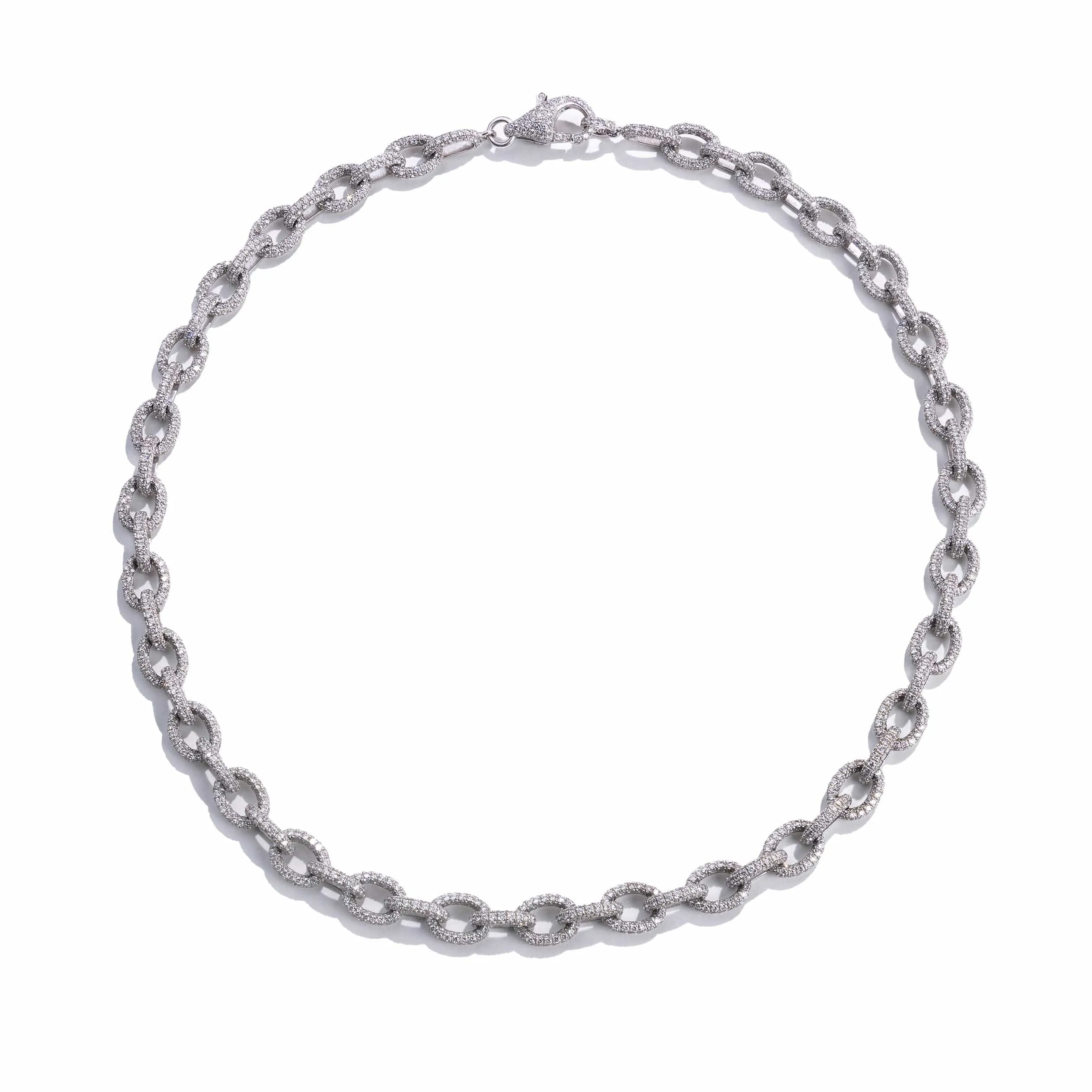 Pave Diamond Link Necklace