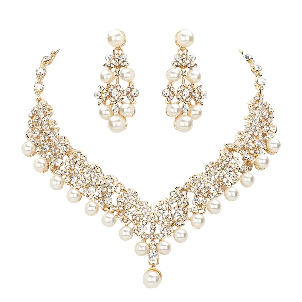 Pearl Accented Evening Jewelry Set