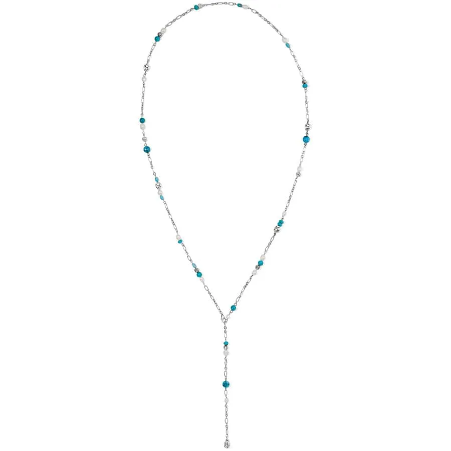 Pebble Turquoise And Pearl Convertible Y Necklace