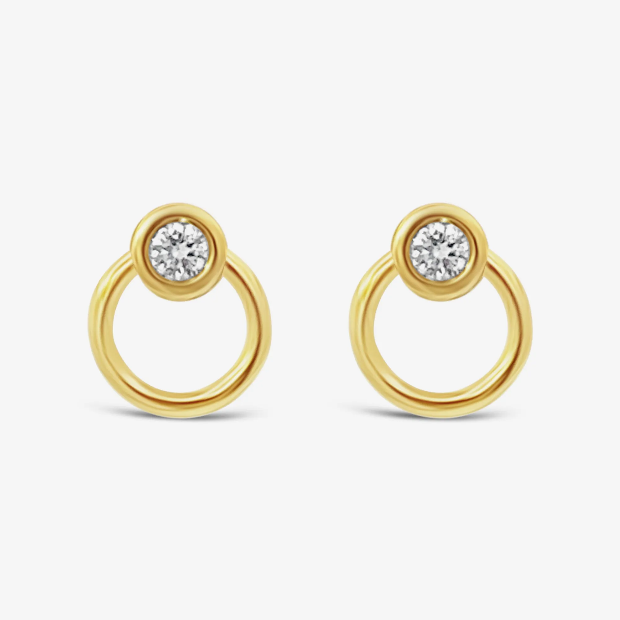 Petite Bezel Circular Earrings